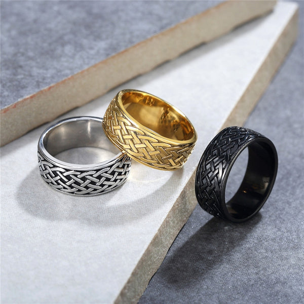 Anillo de nudo espiral celta vintage nórdico para hombre y mujer