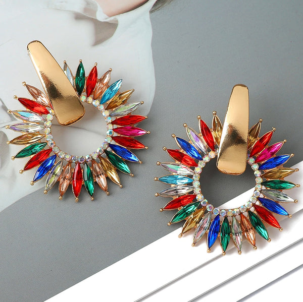 Pendientes colgantes redondos para mujer