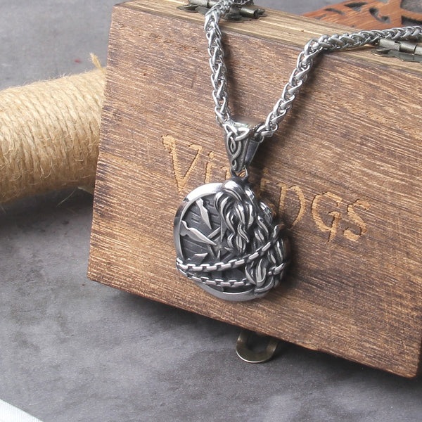 Collar nórdico vikingo Valknut de acero inoxidable para hombre