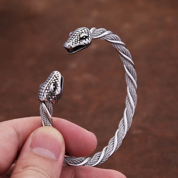Pulsera de serpiente de acero inoxidable 316L estilo punk para hombre