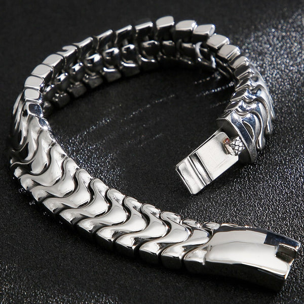 Pulsera de acero inoxidable 316L de alto pulido para hombre