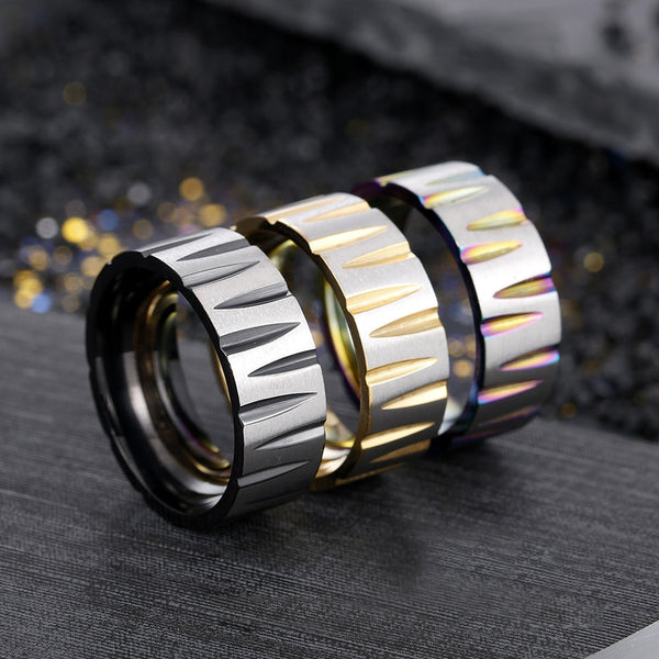 Anillo Tendy de 8 mm para hombre, anillo de acero inoxidable para hombre.