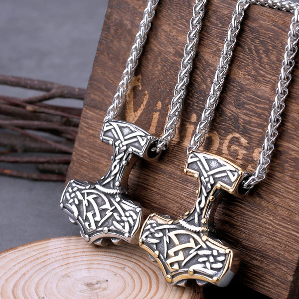 Collar Mjolnir de acero inoxidable con martillo nórdico vikingo para hombre