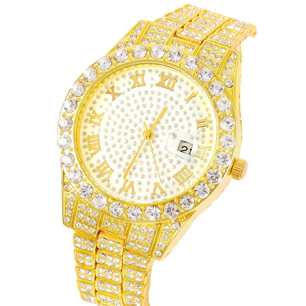Hip Hop Men Quartz Wristwatch Diamond Watch for Men Top Brand for Men