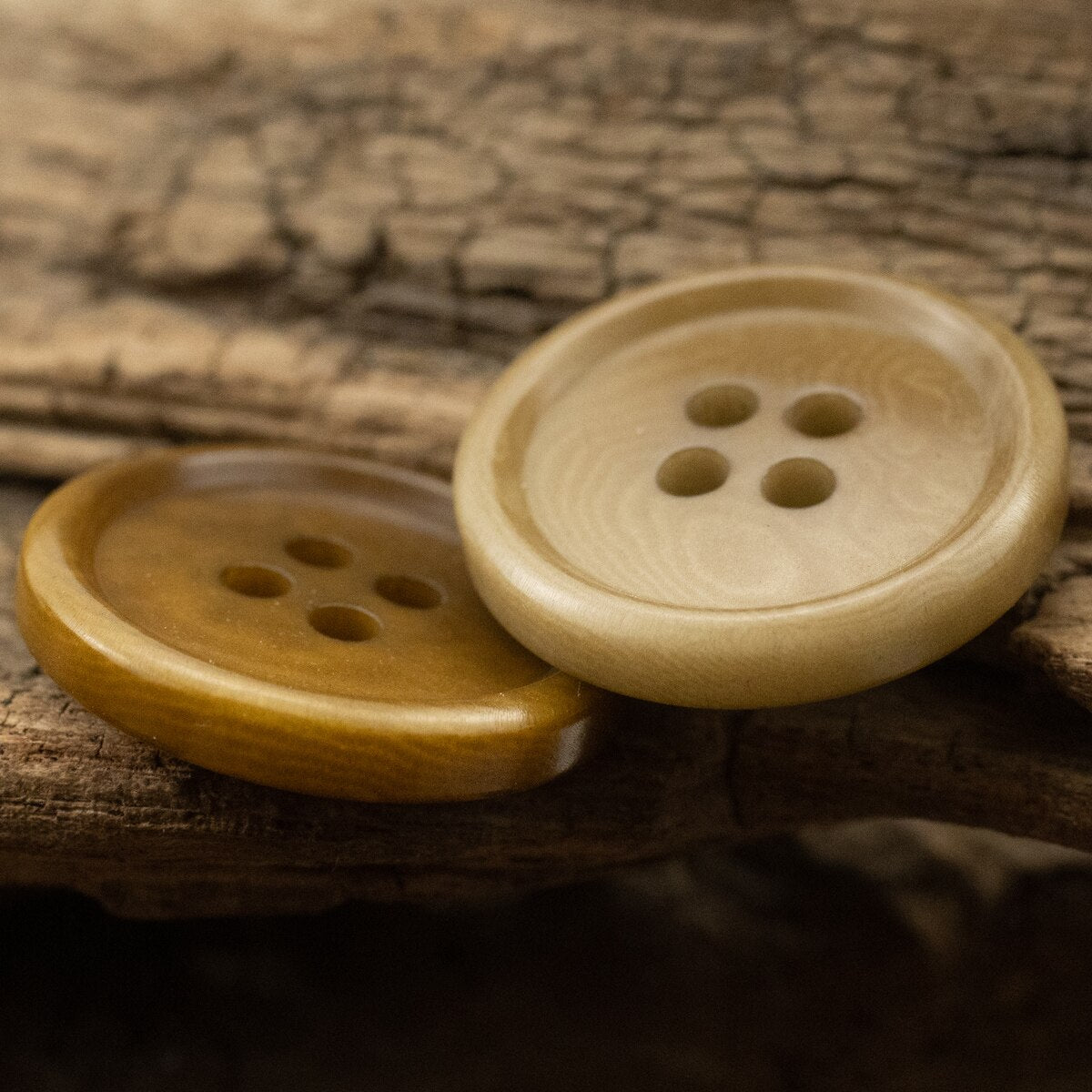 5pcs/lot Khaki Casual Buttons  4 Hole Round Natural Buttons