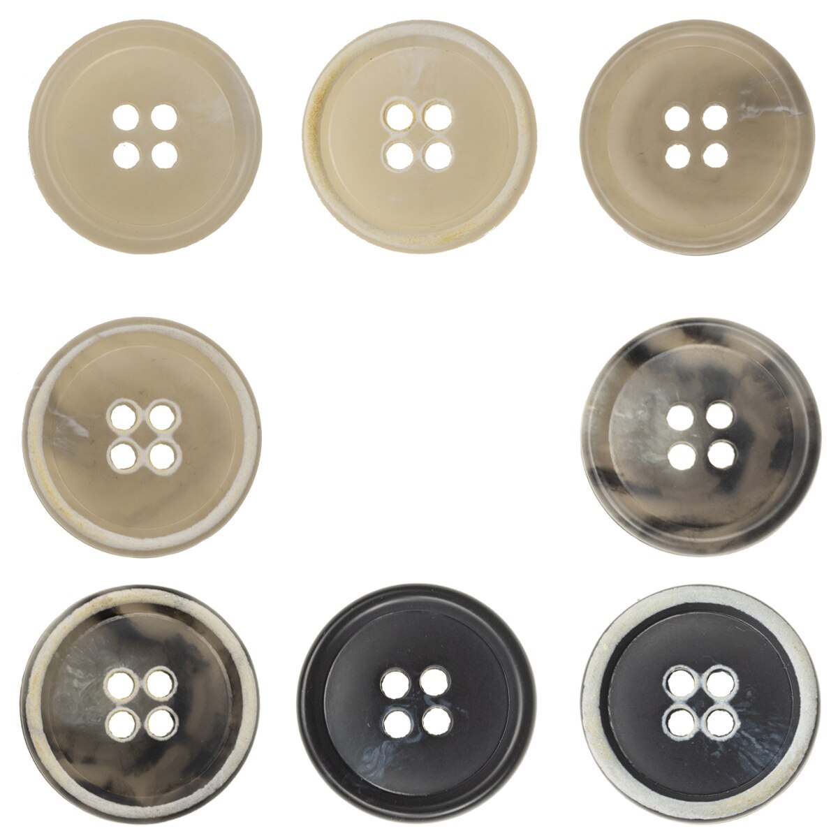 10pcs Round Urea Buttons 4 Hole For Casual Jacket Sweater Shirts Formal Suit Burnt Edge Buttons