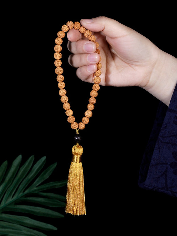 Pulsera islámica musulmana Tasbih de 9 mm con semillas de bodhi naturales y rosario con borlas de 33 cuentas