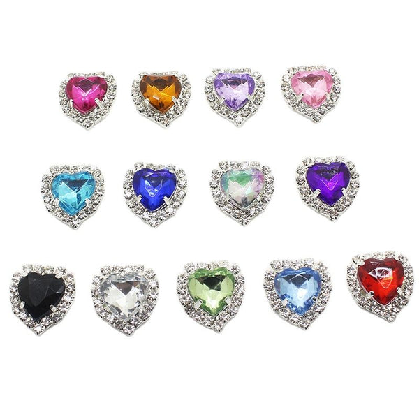 Lote de 10 botones de diamantes de imitación de 18 mm para manualidades, con cierre a presión y parte trasera plana.