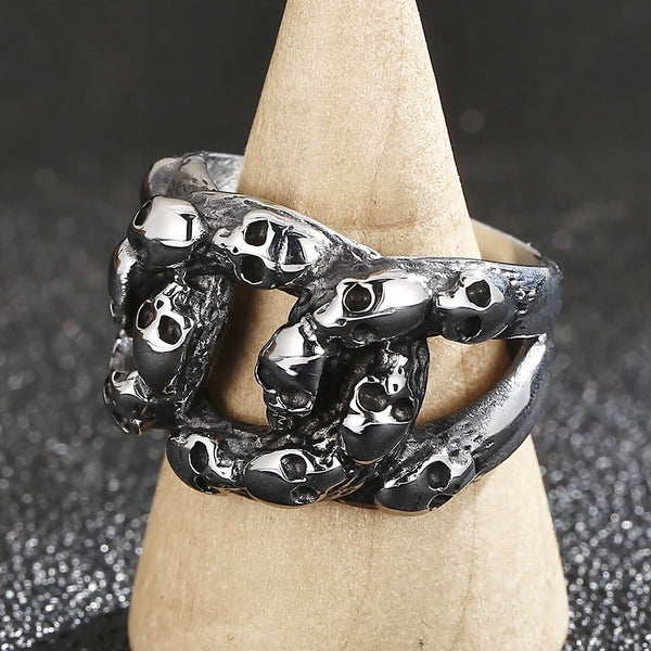 Anillos de calavera con cabeza de fantasma Steampunk para hombre