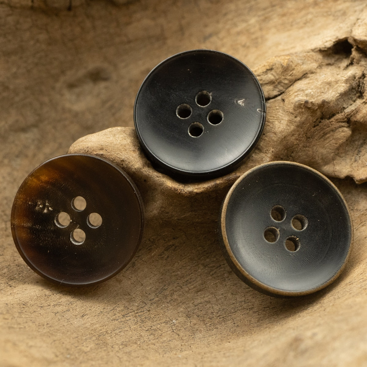 5pcs Bowl Retro Real Horn Button Set for Blazer Suit 3 Styles DIY Accessories
