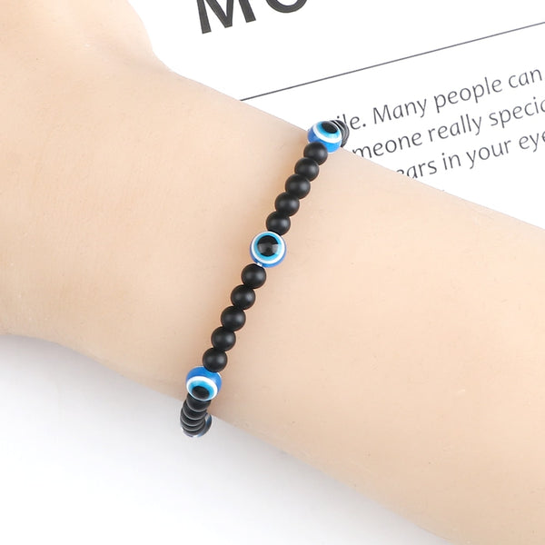 Pulseras con mini cuentas de piedra natural de 4 mm para mujer y hombre
