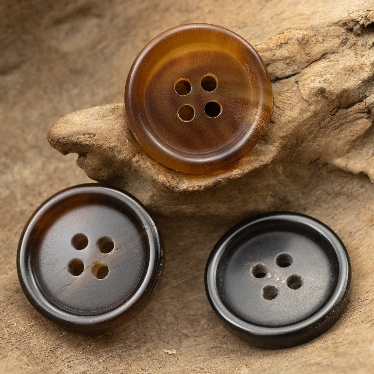 10pcs Genuine Horn Button Set for Suit Jacket Blazer Coat Light Brown Black Dark Brown Buttons