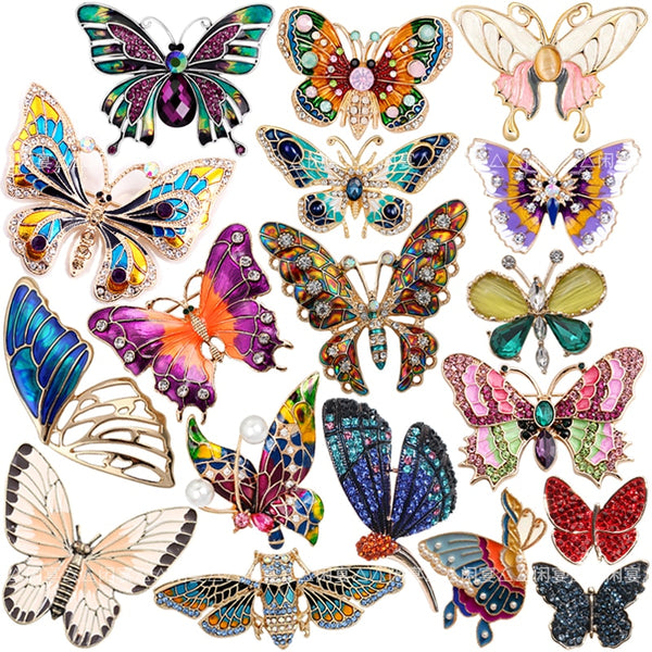 Fashion Women Girls Creative Butterfly Rhinestone Brooches