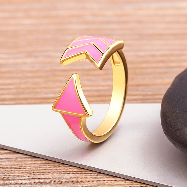 Anillos abiertos de esmalte estético delicado para mujer