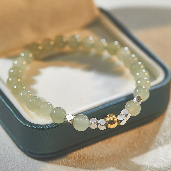 Pulsera original y sencilla de jade natural de Hetian para mujer.