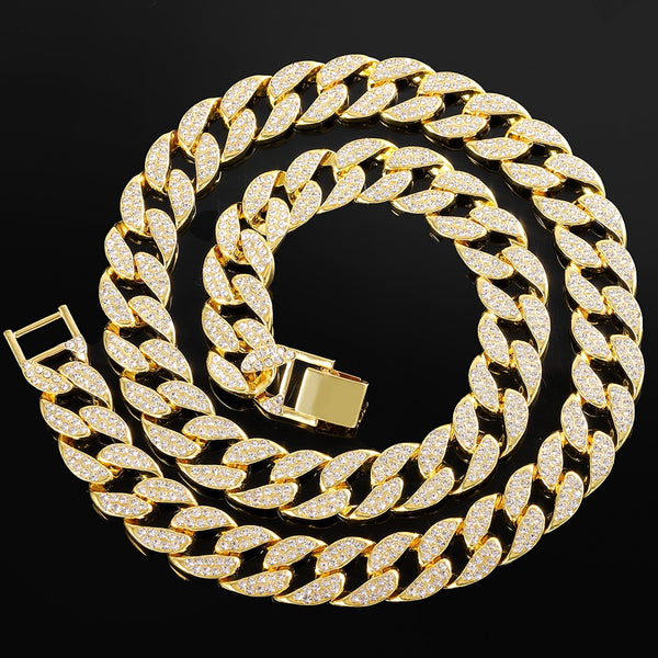 16/18/20/24inch Iced Out Cuban Necklace Chain