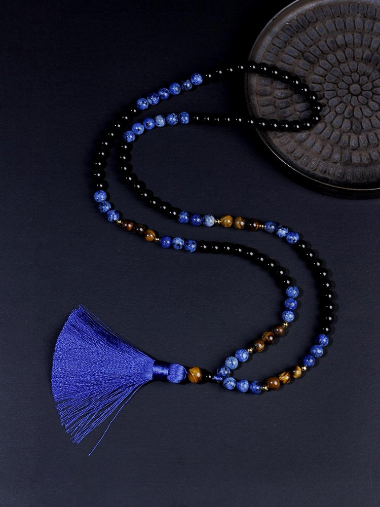 Japamala 108 necklace,tassel,Beaded Necklace,female and male necklace