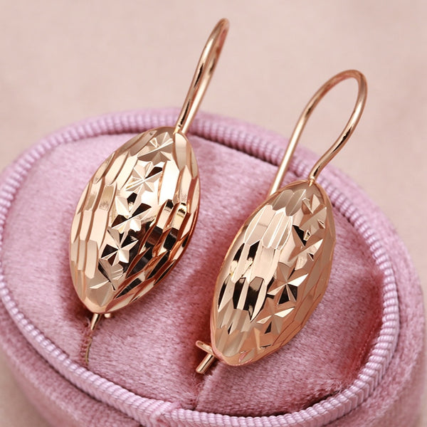 Pendientes de luna de oro rosa 585