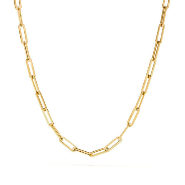 Collar de cadena de eslabones con clip de papel de moda para mujer