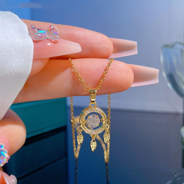 Collar con colgante de atrapasueños para mujer, cadena con ondas de agua