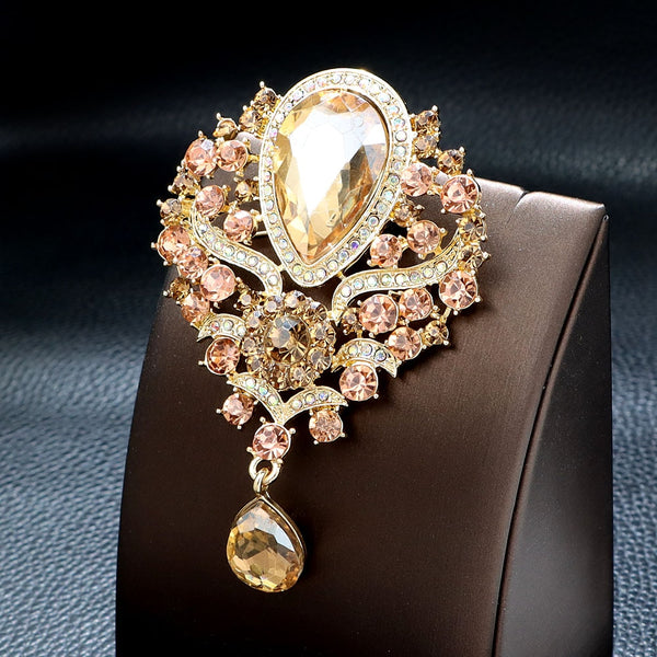 New Color Rhinestone Water-drop Brooches For Women