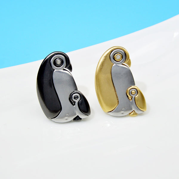 Lindos broches de pingüino, madre y bebé, para mujer