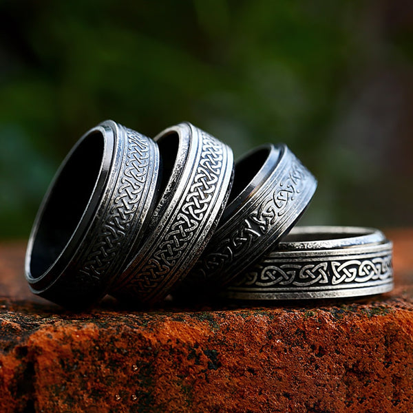 Anillos de runas con amuleto tótem vikingo nórdico sencillos de moda para hombres y mujeres