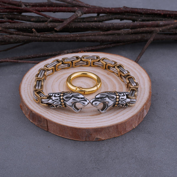 Pulsera nórdica vikinga para hombre, estilo hip hop, estilo punk rock.