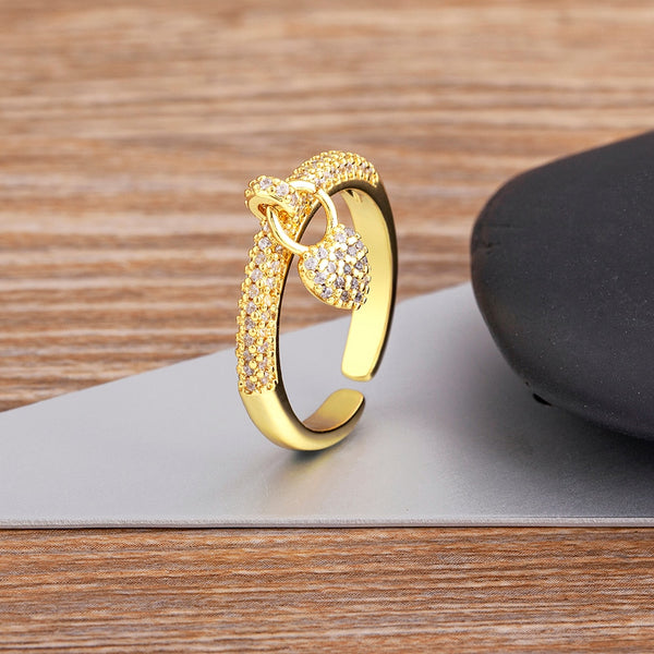 Nuevos anillos abiertos de 3 colores con forma de corazón bohemio para mujer