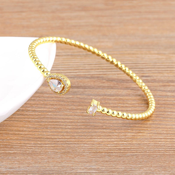 Pulsera de cristal con forma de gota de agua de alta calidad para mujer