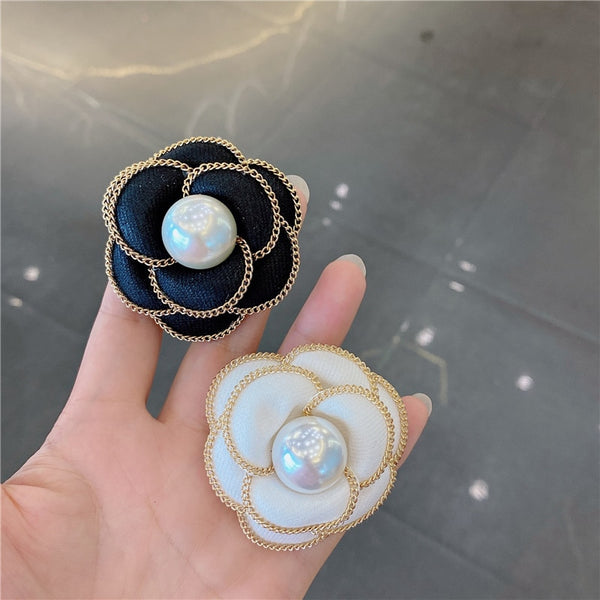 Broches de camelia elegantes y clásicos vintage para mujer