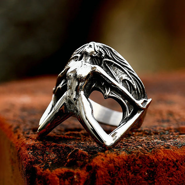 Anillo con forma de cuerpo de mujer vintage con personalidad para hombres y mujeres