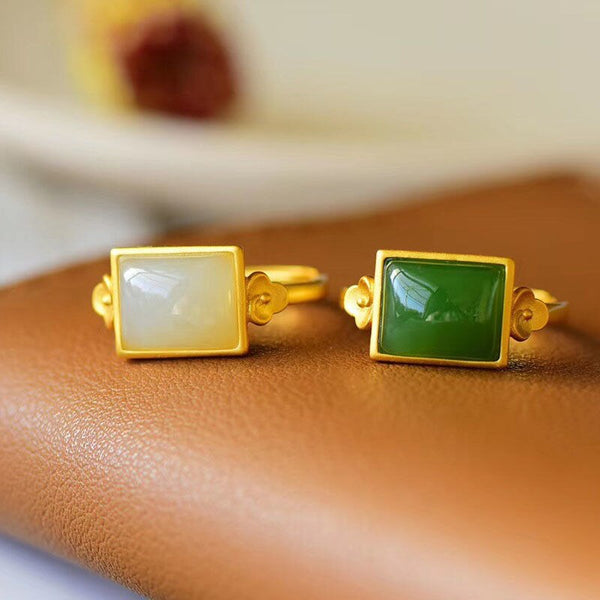 Anillo ajustable con apertura de nube auspiciosa retro