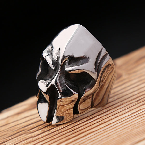 Anillos vintage de casco espartano pulido para hombres y mujeres
