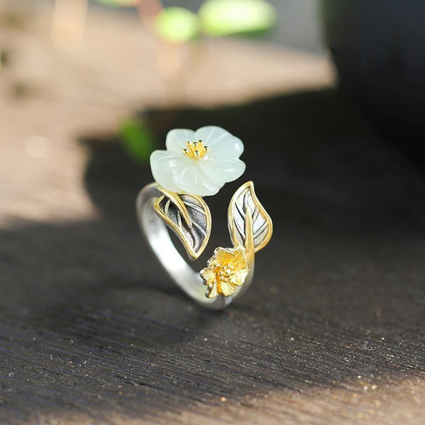 Natural Hotan Chalcedony plum rings for women