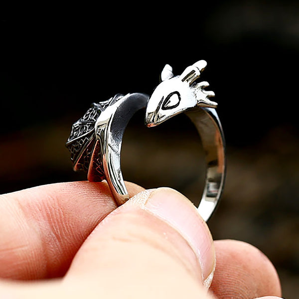 Anillos de dragón vintage de acero inoxidable 316L para hombres y mujeres