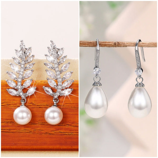 Temperament Elegant Simulated Pearl Drop Earrings for Women