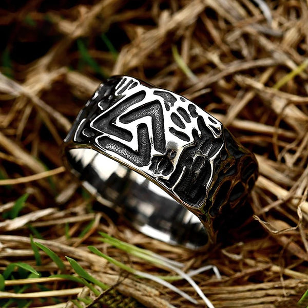 Anillo vikingo vintage Valknut para hombre y mujer