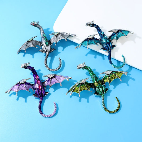 Enamel Dragon Brooch Women And Men