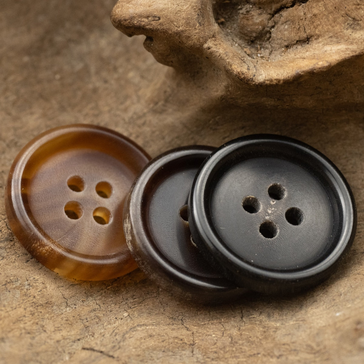 10pcs Genuine Horn Button Set for Suit Jacket Blazer Coat Light Brown Black Dark Brown Buttons