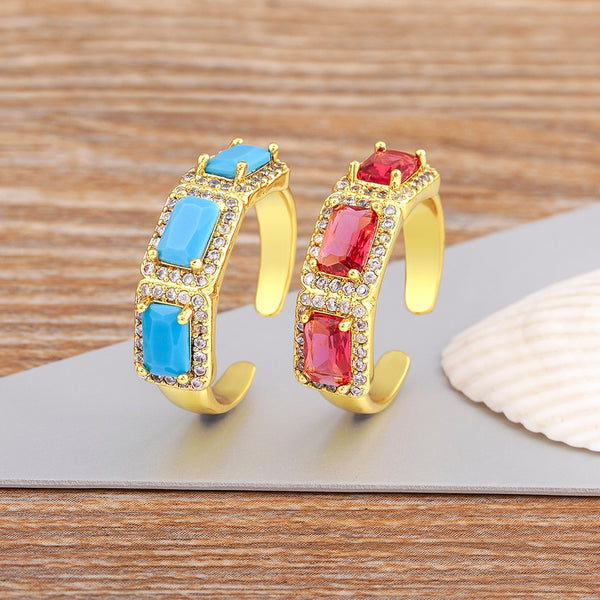 Nuevos anillos de circonita con apertura de estilo gótico para mujer