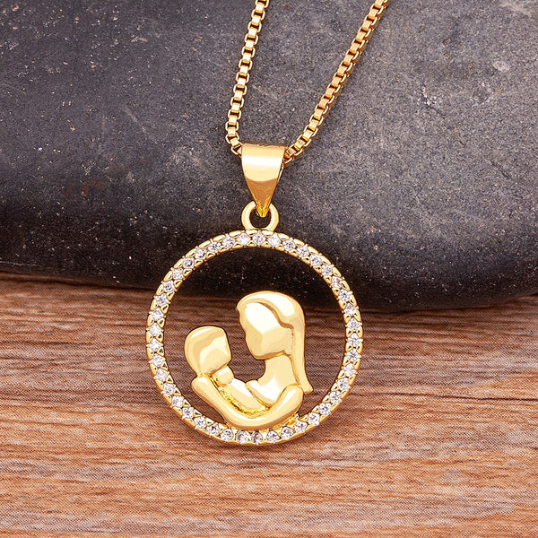 Collar concéntrico de amor creativo para madre e hijo, regalo de moda de lujo para el Día de la Madre