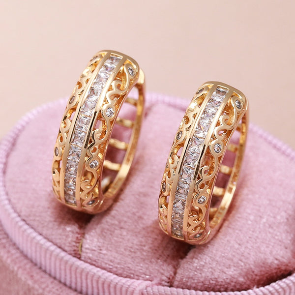 Nuevos pendientes de aro de oro 585 para mujer