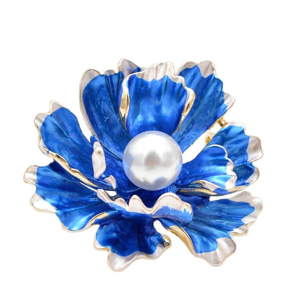 6 Colors Choose Enamel Peony Flowers Brooches for Women
