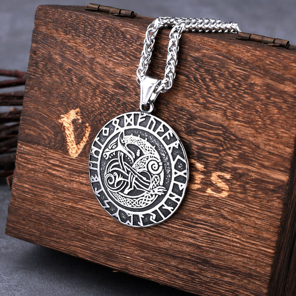 Viking Self-devourer Dragon Ouroboros Necklace Men