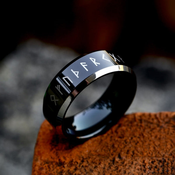 Anillo de runas vikingas nórdicas sencillas vintage para hombres y mujeres