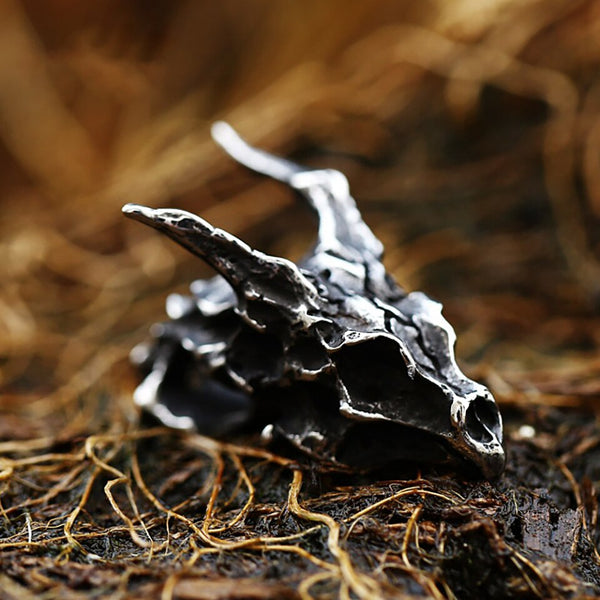 Nuevos collares vintage con colgante de cabeza de dragón de acero inoxidable