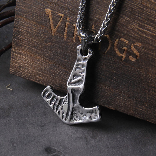 Collar con colgante de runa vikinga de Odín de acero inoxidable, color hierro, Vegvisir