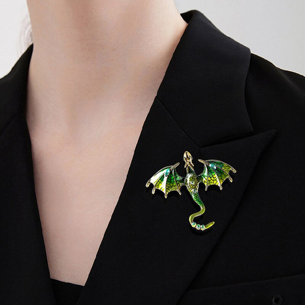 Classic Women Men Enamel Dragon Creative Brooch
