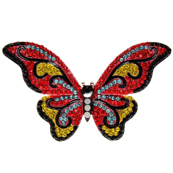 New Arrival Colorful Rhinestone Butterfly Brooches For Women